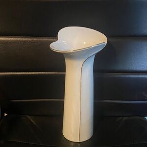 🧡 Himark Giftware porcelain white vase with gold trim